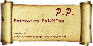 Petrovics Palóma névjegykártya